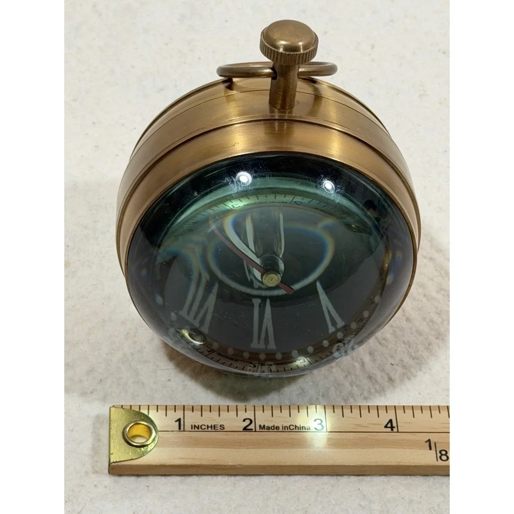 Great Lakes Steamline Decorative Brass Nautical Clock Compass Desk Display Multi